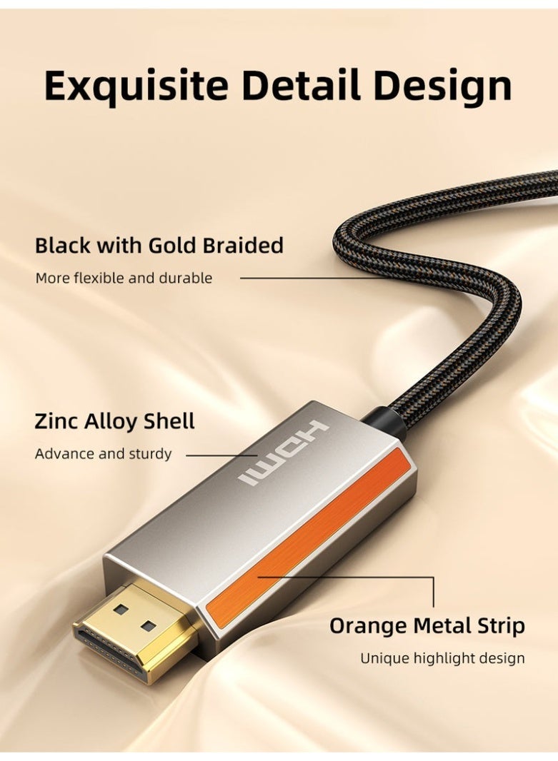 CABLETIME ZINC ALLOY USB C MALE TO HDMI MALE 8K CABLE CORD 4K 120HZ COMPATIBLE WITH MACBOOK PRO - Image 3